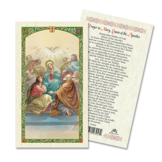 Queen of the Apostles Prayer Card - English