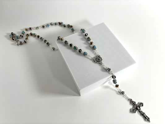 Turquoise Glass Beads Rosary